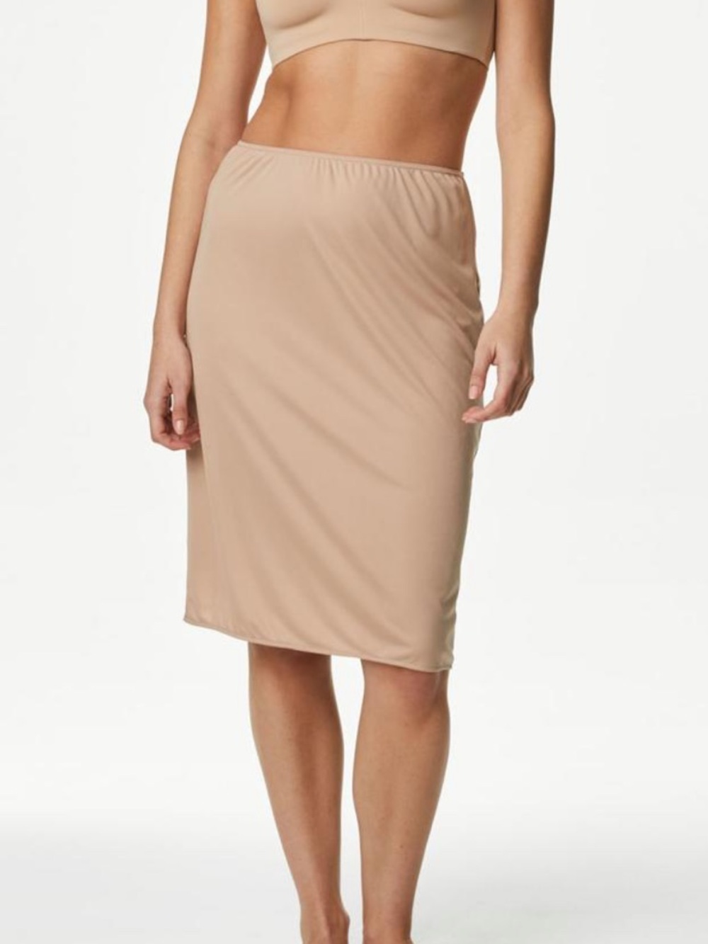 Marks and Spencer Beige Half Slip with Lace Trim